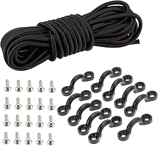 F Fityle Kayak Deck Rigging Kit 10Pcs C Shaped Buckles Elastic Rope Fishing Storage Kit for Camping Fishing Outfitting Boat Replacement Parts