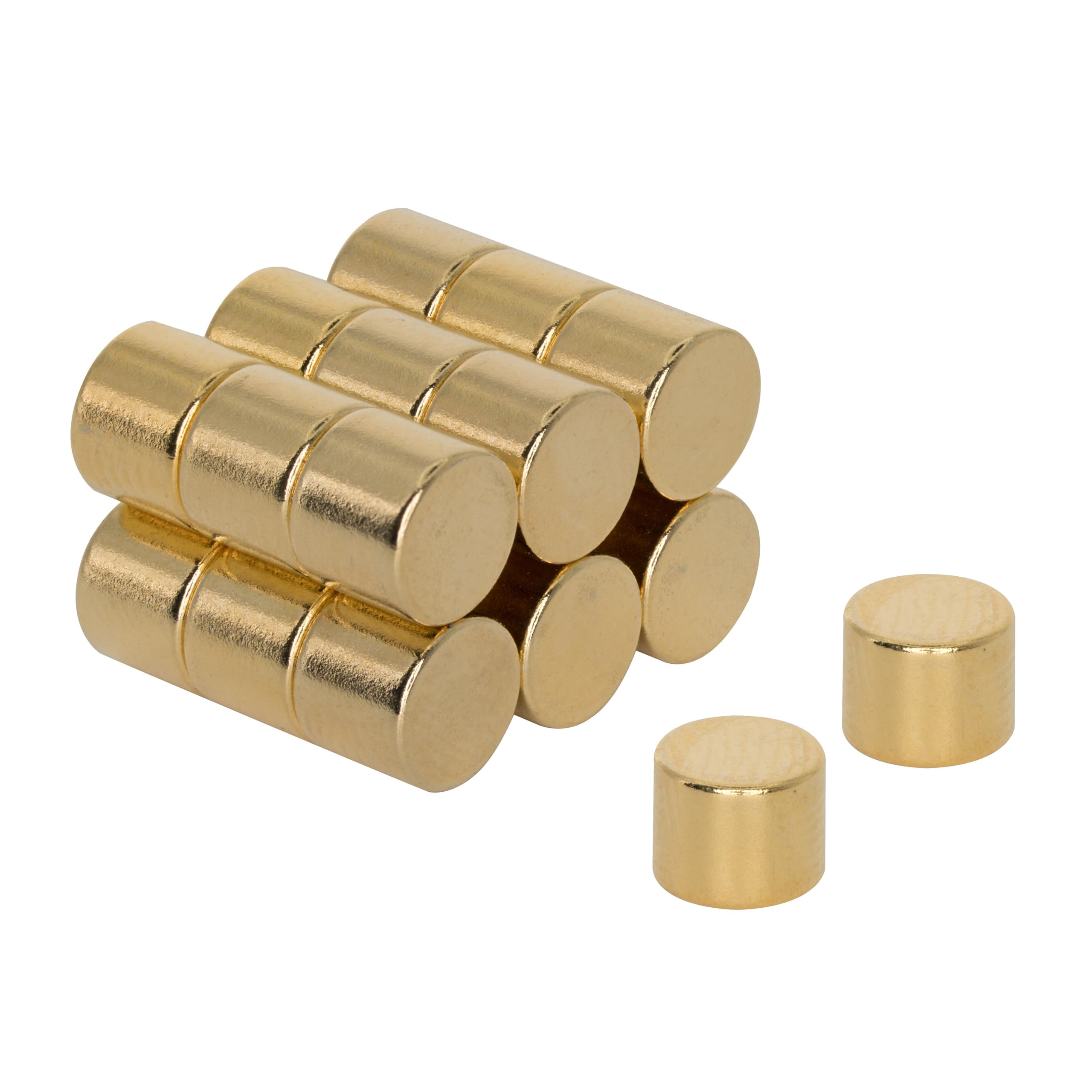 N35 Neodymium Magnet for Arts, Crafts, Model Making, DIY, Hobbies, Science, Office and Home - 5mm dia x 4mm thick - 0.66kg Pull - Gold Plated - Pack of 20