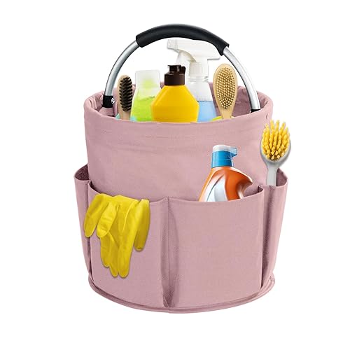 17L Cleaning Caddy with Handle, Cleaning Supplies Organizer, Foldable Storage