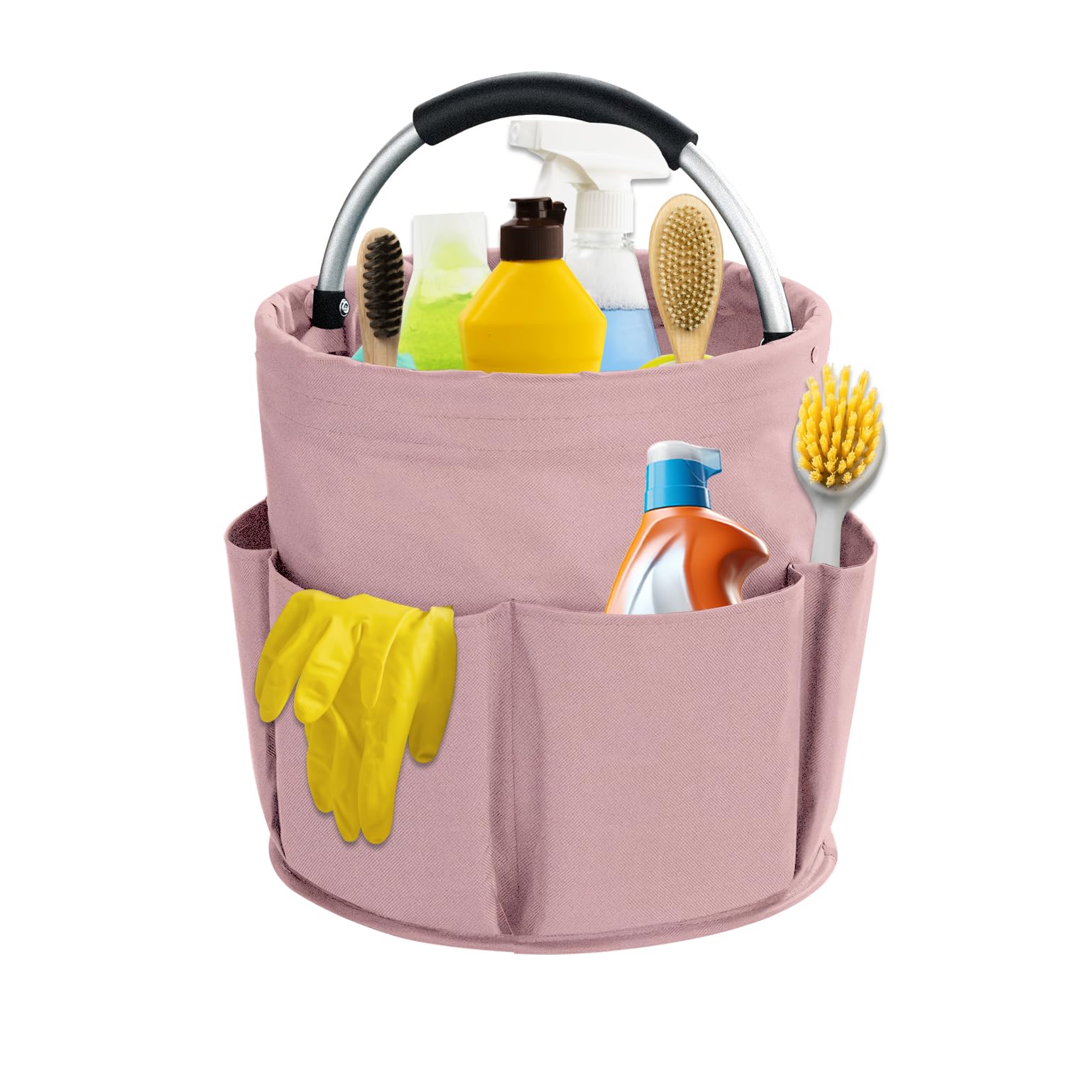 abcmilz 17L Cleaning Caddy with Handle Cleaning Supplies Organizer Foldable Storage Basket Cleaning Supply Caddy Portable Multi Cleaning