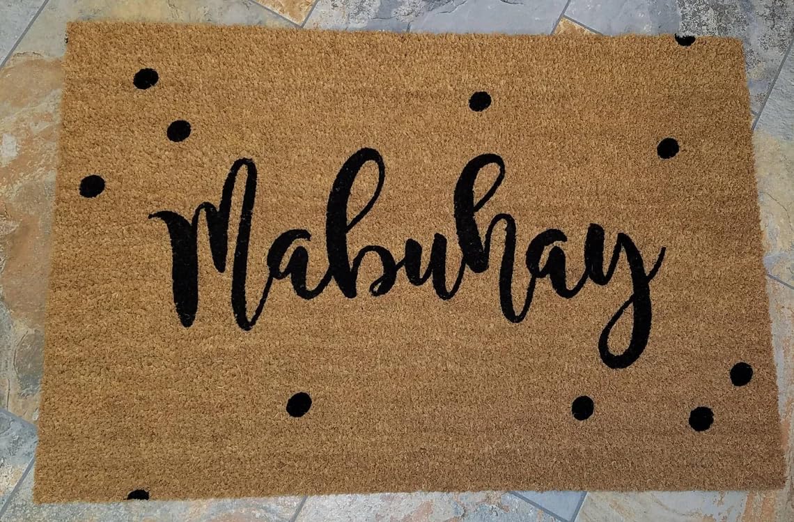 Welcome Mat, Doormat, Gift Ideas, Mabuhay Doormat, Philippine Greeting, Welcome, to Life, Live Great! New Home Decor Doormat Housewarming Gift 16x24