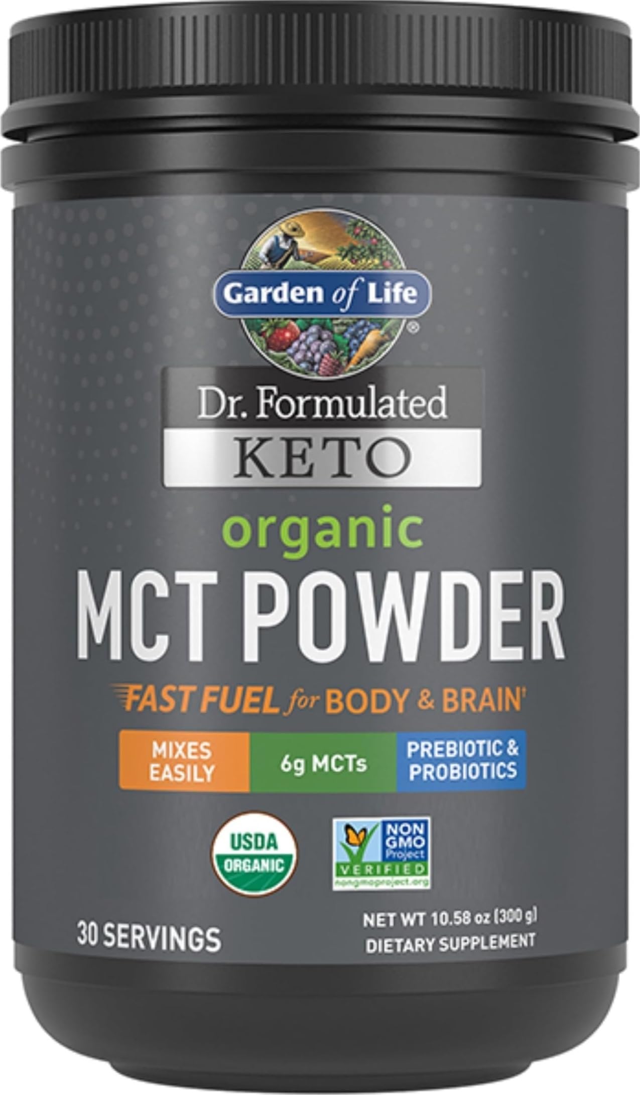 Garden of Life Dr. Formulated Organic MCT Powder from Coconuts, 30 Servings 10.58 Ounce (Pack of 1)