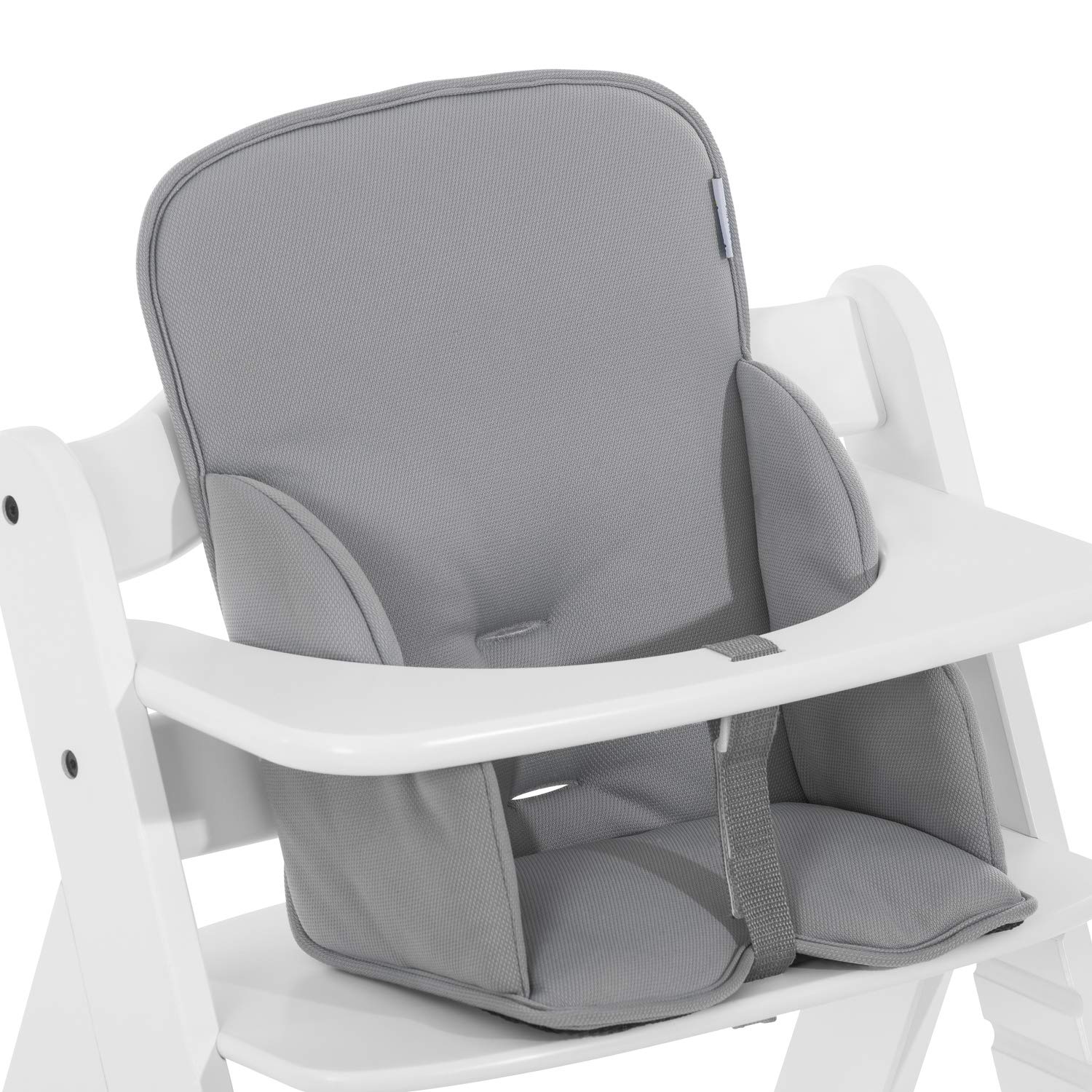 Hauck Alpha Cosy Comfort - Seat Reducer for 6 Months+ with Reinforced Side Paddings and Extra-High Backrest, Stretch Fabric, Compatible with All Alpha+ Wooden Grow-Along Highchairs - Grey