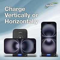 Vista 5 de BoxWave Cargador compatible con LG G8 ThinQ - Soporte inalámbrico de carga rápida (15 W), carga inalámbrica Qi de visualización de escritorio, negro