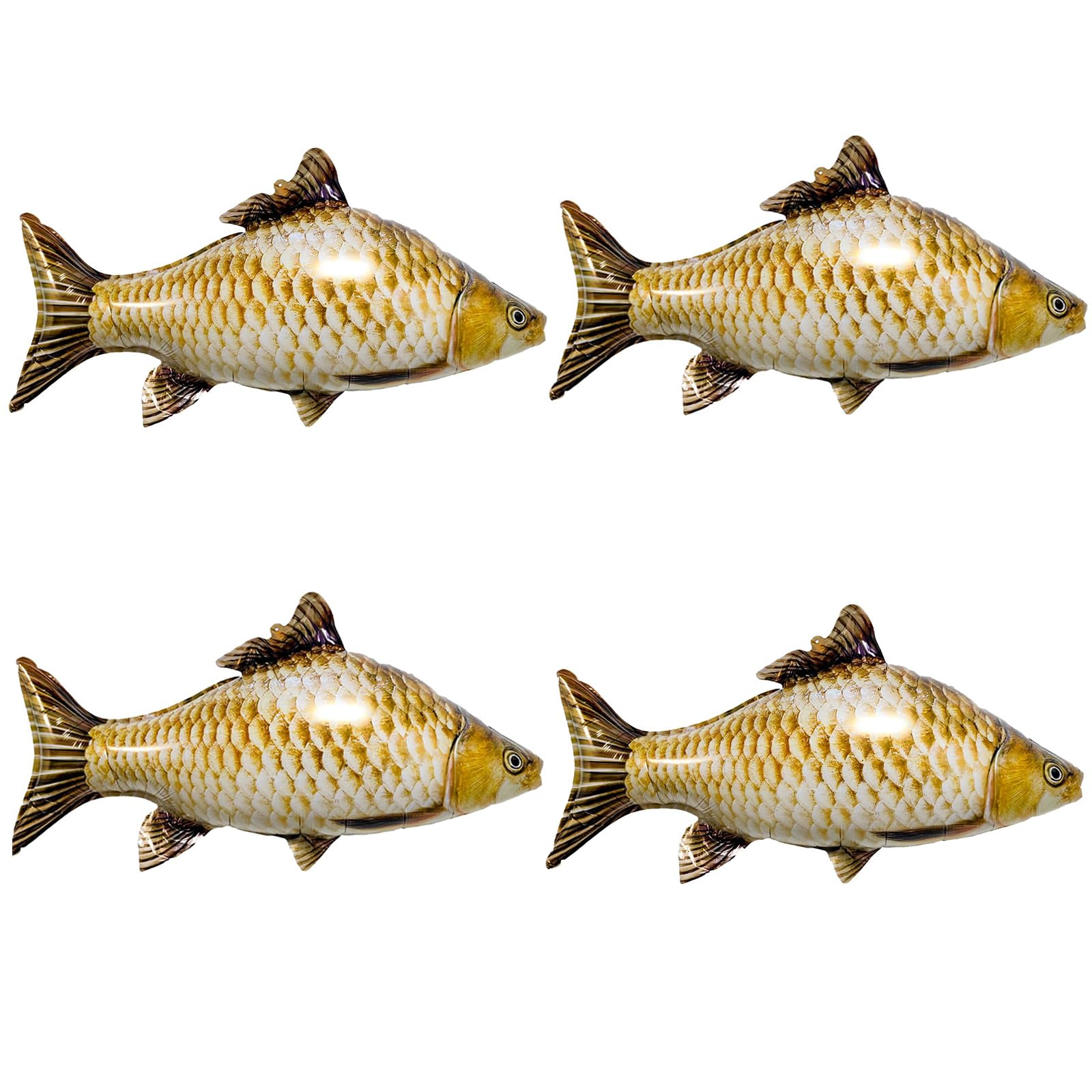 XNHIU 4 Pieces Fish Balloons Barracuda Balloons Sea Party Decorations Crucian Carp Shaped Foil Inflatables for Birthday, Ocean Themed Events(82x52.8cm)