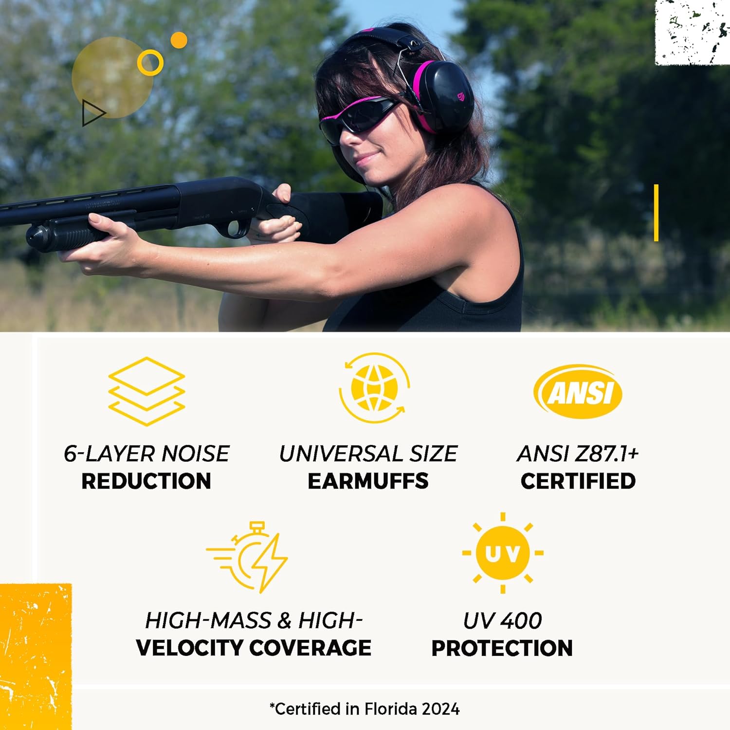 TradeSmart All-in-One Shooting Ear Protection - Comfort+ NRR 28 Earmuffs, Glasses & Earplugs + Carry Case