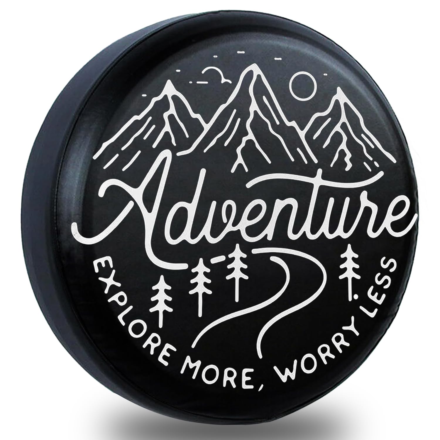 NIAEIAIE Adventure Awaits RV Spare Tire Cover Wheel for RV SUV Truck Travel Trailer Tires Protectors Weatherproof for Camper Trailer Universal 14" 15" 16" 17" Inch (15 inch)