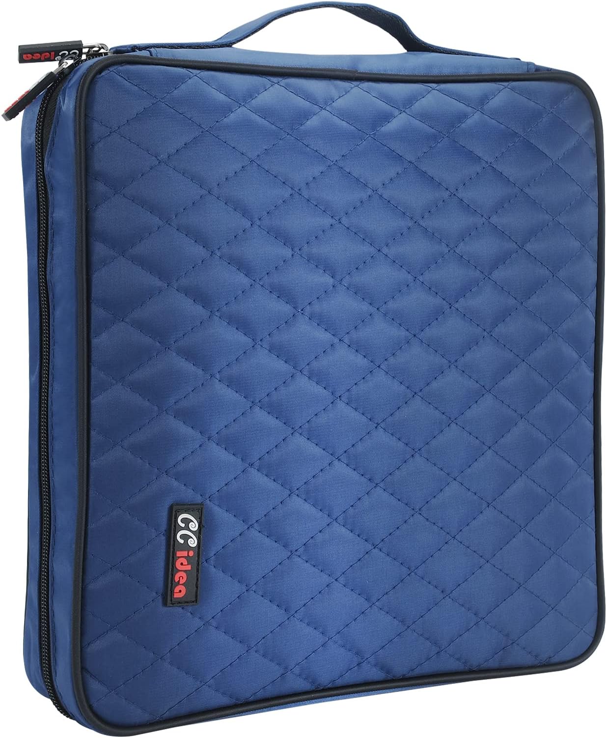 CCidea 200 Capacity CD or DVD Case Holder Portable Wallet Disc Storage Binder Nylon CD Bag for Car, Home, Travel Carrying Protector Organizer (200-Blue)