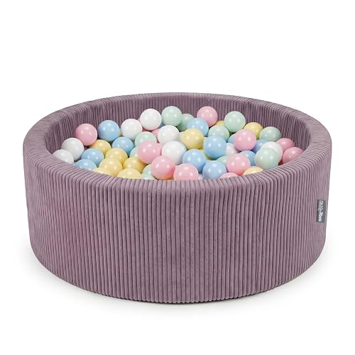 KiddyMoon Piscina para Bebé Y Niño, 90 X 30 Cm con 200 Bolas, Piscina Infantil De Espuma Suave