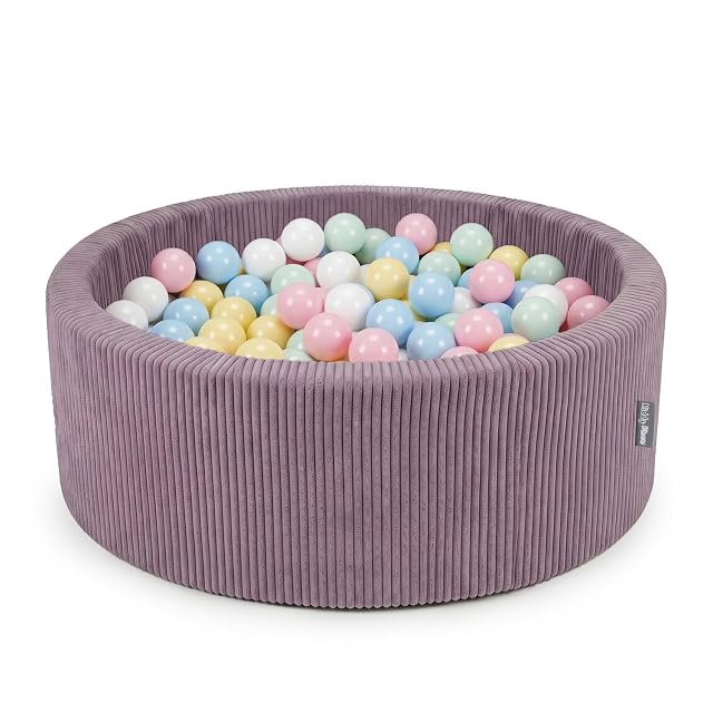 KiddyMoon Piscina para Bebé Y Niño, 90 X 30 Cm con 200 Bolas, Piscina Infantil De Espuma Suave