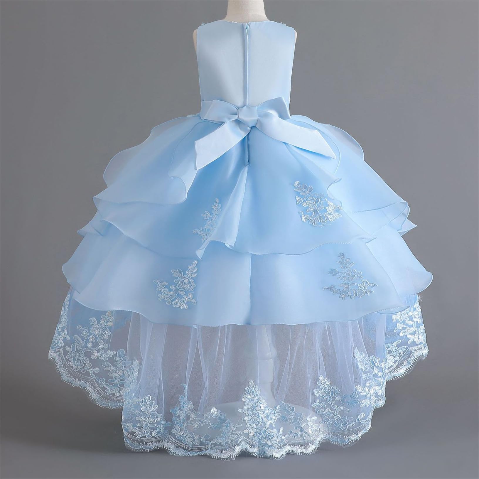 FStory&Winyee Mädchen Tüllkleid Kinder Tutu Rosa mit Stickerei Baby Outfits Dress up Set für Partys Geschenk Geburtstag Strand Blumenmädchen Kindergarten Weihnachten