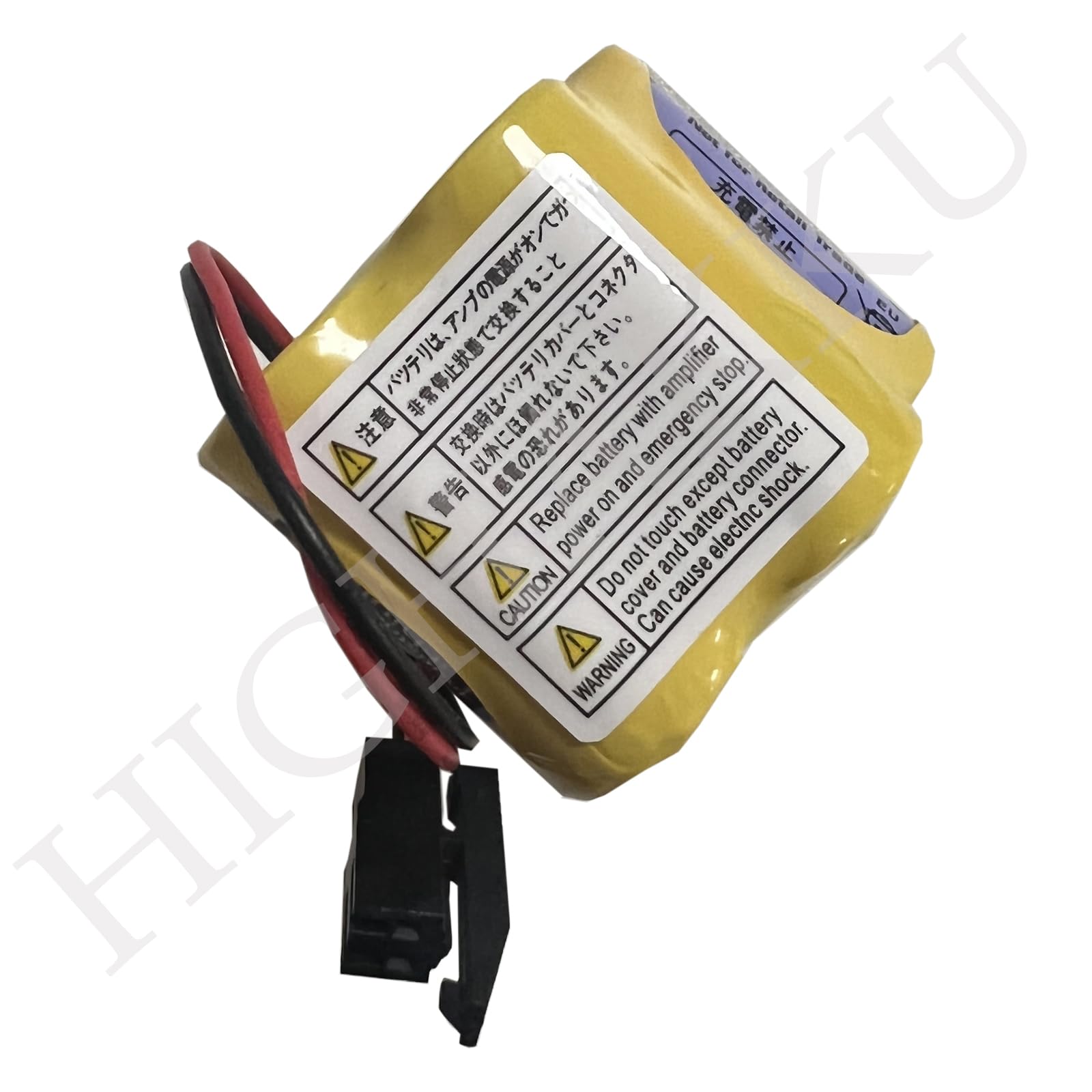 Batteria di ricambio BR-2/3AGCT4A 6 V compatibile con controlli FANUC, PLC Computer Ge Fanuc 18T Series, A98L-0031-0025, CUSTOM-107, SHS749, ALIT0138, LIT0138 con Black Plug