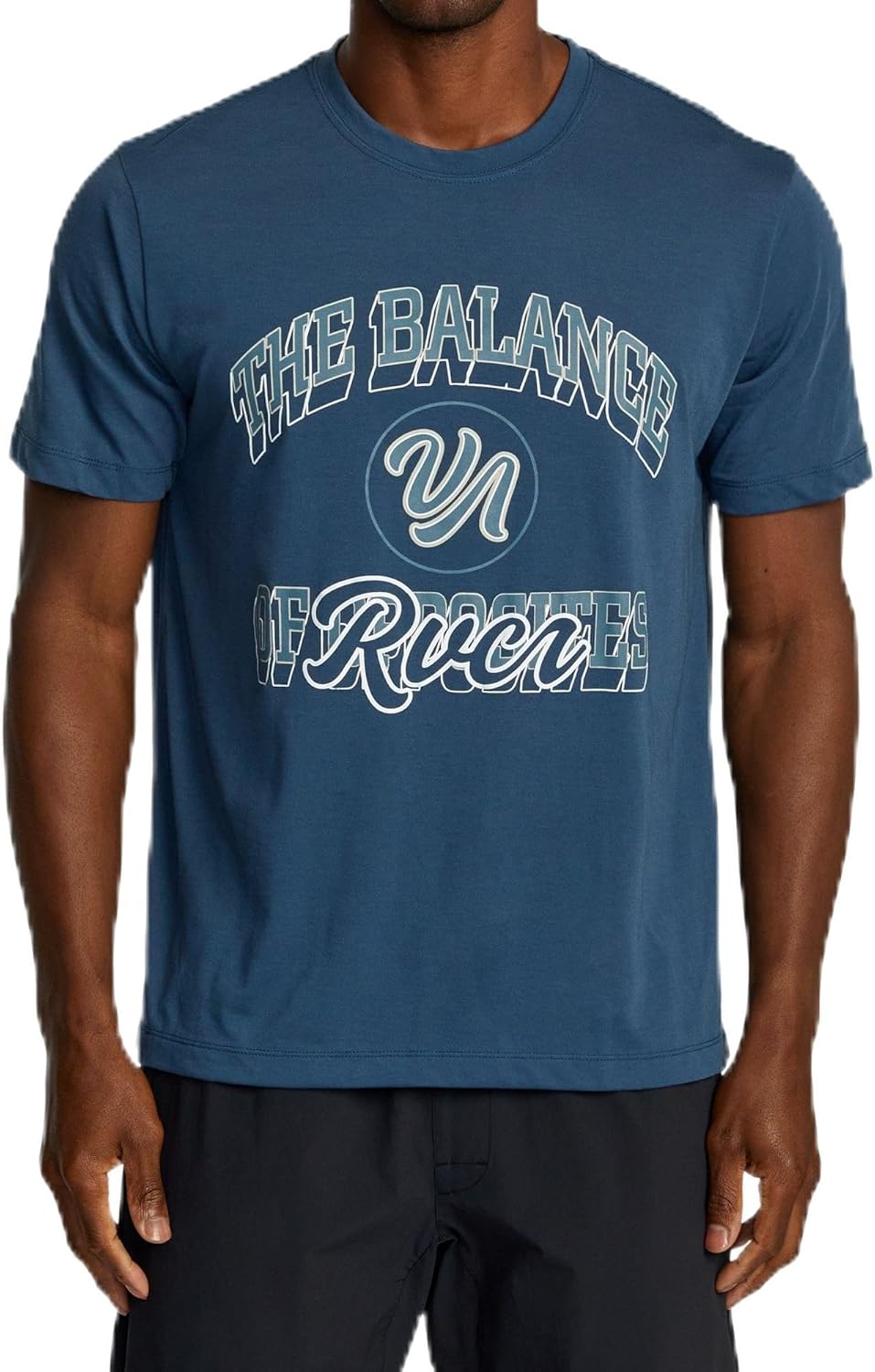 RVCA Sport Men's Balance Raider Sport Tech Short Sleeve Quick Dry Athletic Gym T Shirt, Color: Petrol Blue, Size M