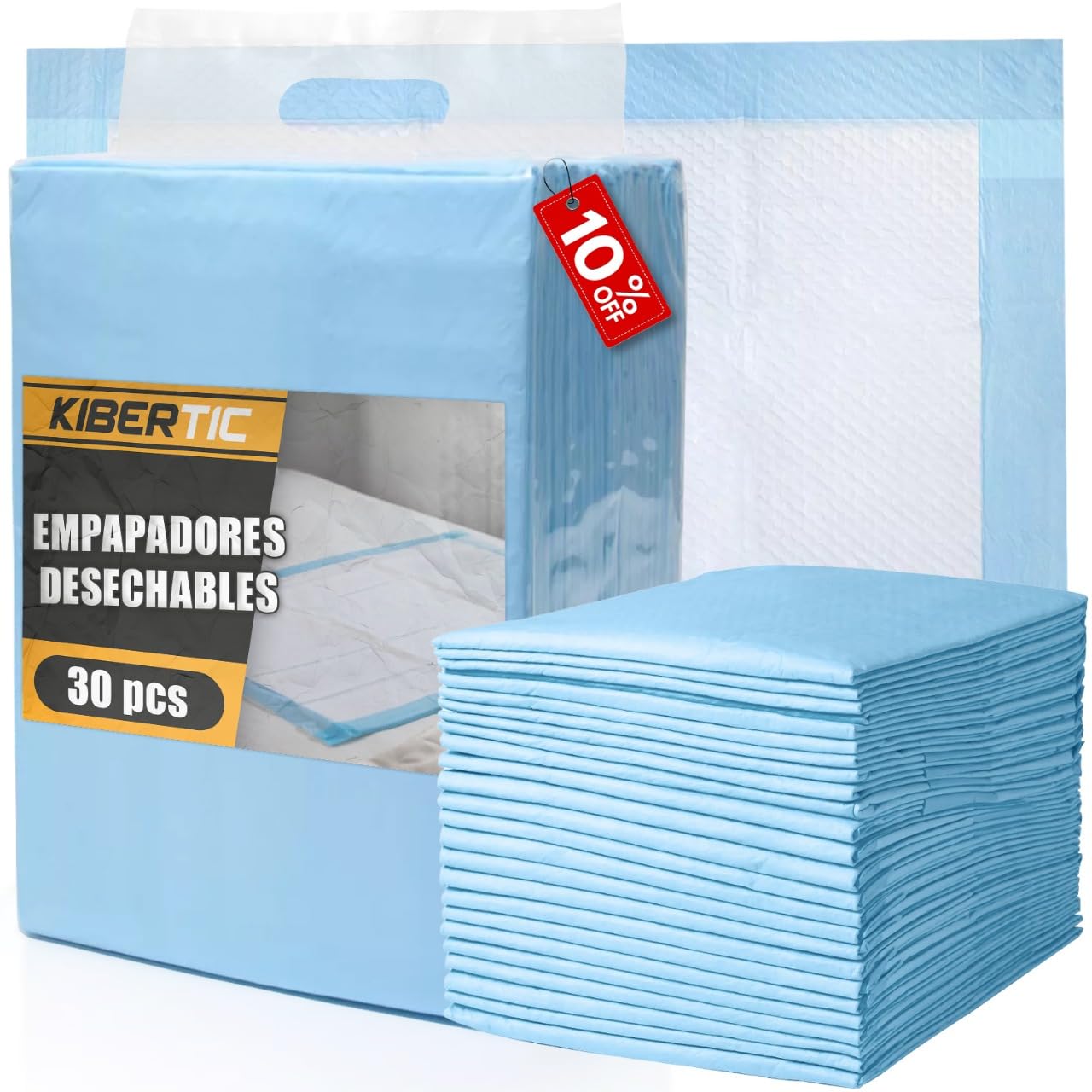 30 Pcs Empapadores Cama Adultos 80x150cm - Protector Cama Impermeable, Desechable Adultos y Bebés - Absorbente y Antideslizante - Pack de Empapadores Grandes para Incontinencia, Cama-Sofá