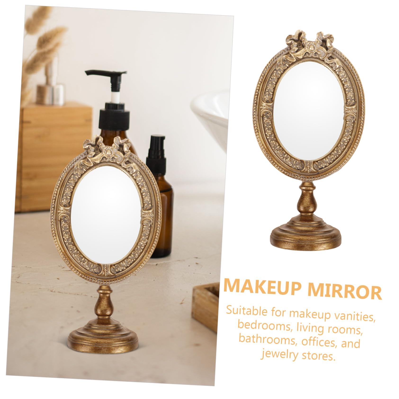 Healeved 3stücke Vintage Makeup Spiegel Mit Stabilem Standfuß Kompakter Tischspiegel Für Schlafzimmer Für Teenager Und Professionelle Makeup-künstler Langlebig Und Ästhetisch