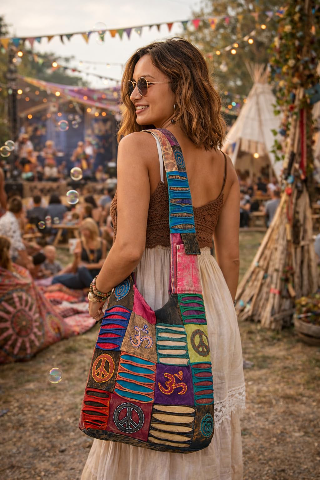 Tribe Azure Fair Trade Unisex Messenger Shoulder Bag (red)