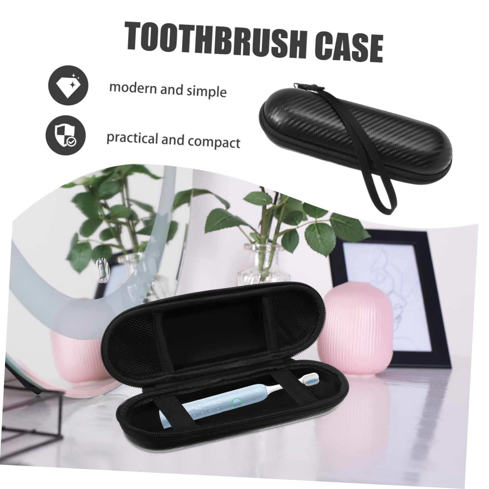 Beavorty 5 Pz Scatola Portaspazzolini Custodia Porta Spazzolino Da Viaggio Custodia Per Spazzolini Portatili Articoli Da Toeletta Da Viaggio Per Donna Portaspazzolino Tessuto a Maglia Black