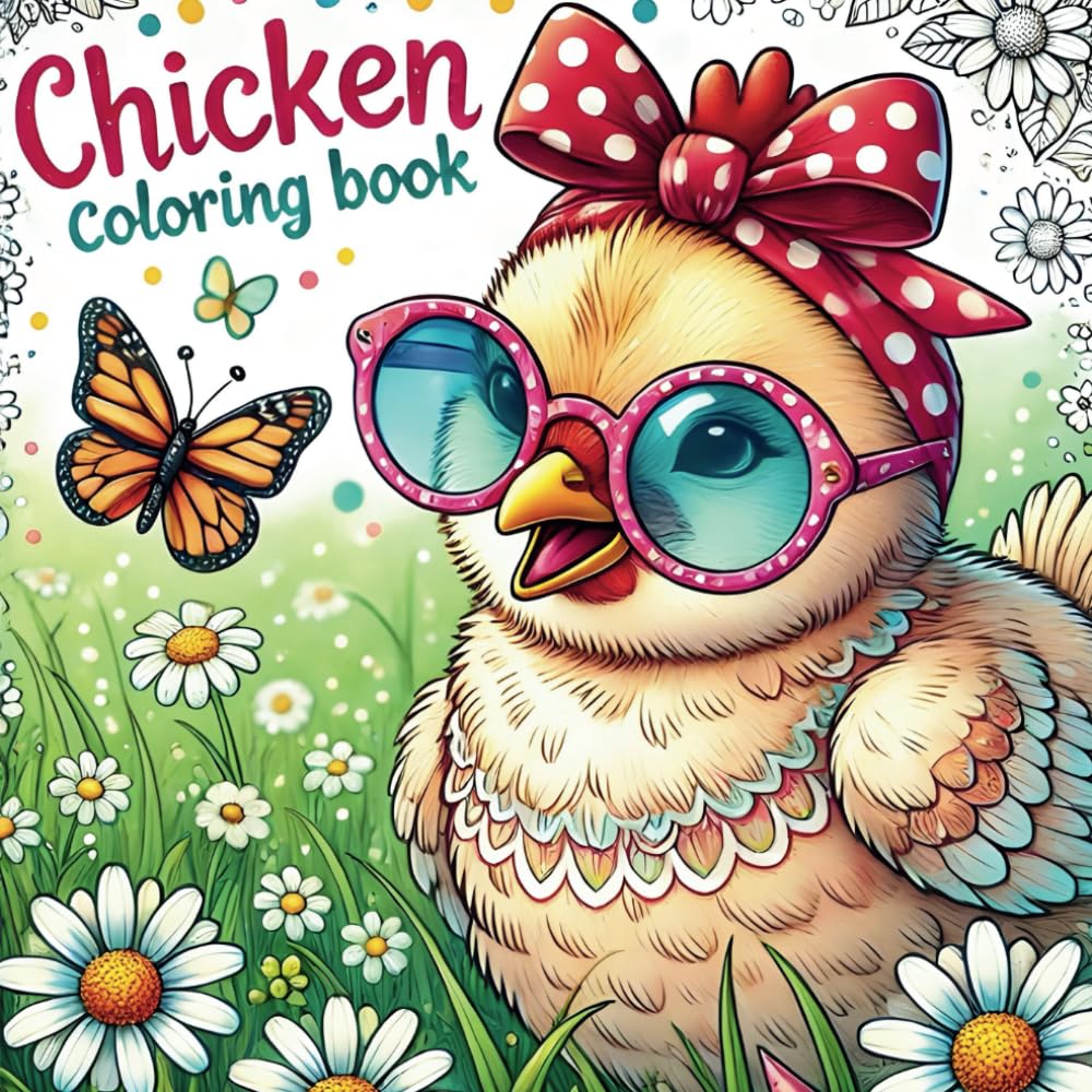 Chicken Coloring Book: Learn and Color with 50 Fun Facts About Chickens, Interactive and Creative Coloring Pages with Facts About Chickens and Farm Animals for Children Ages 4-8