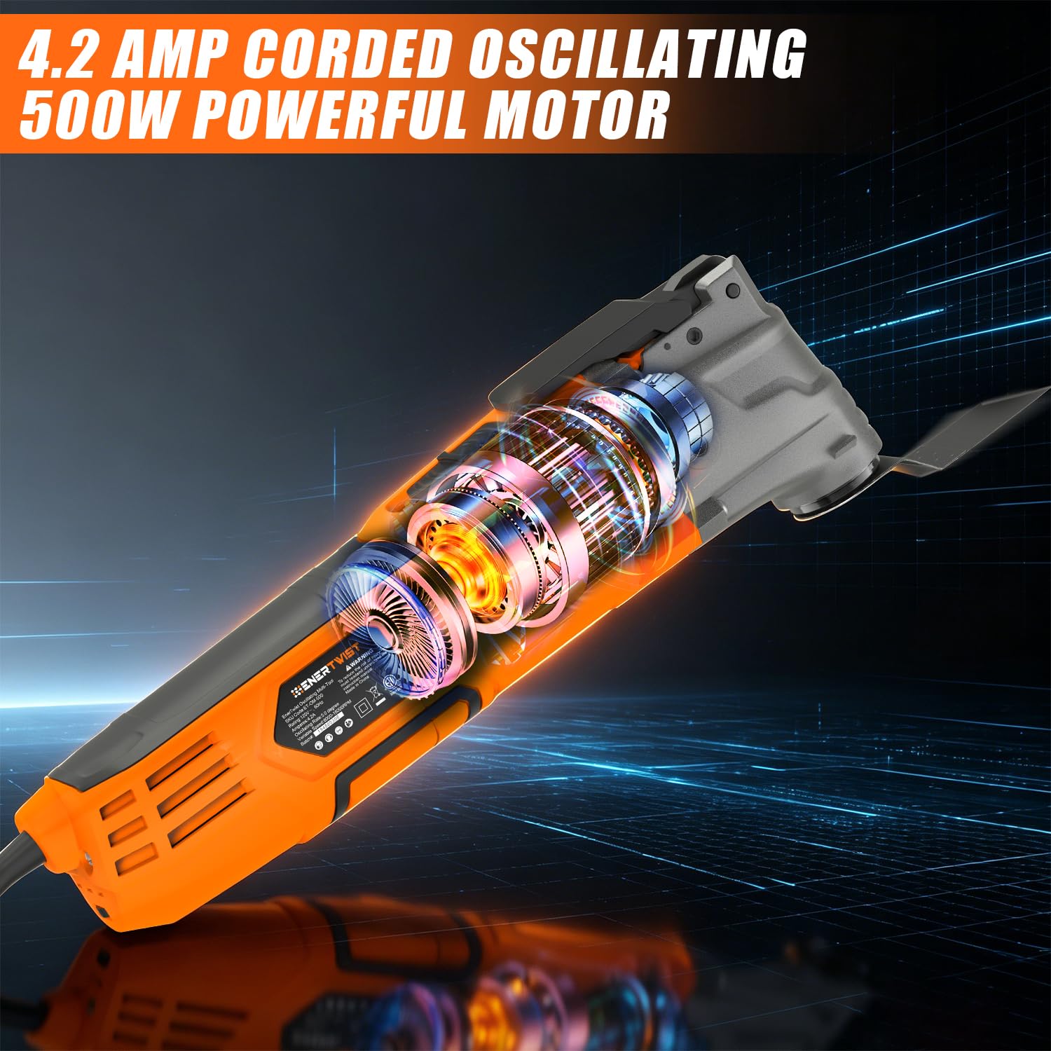 ENERTWIST 4.2 Amp Oscillating Multitool Kit with 33 PCS Accessories — Amazon image 2