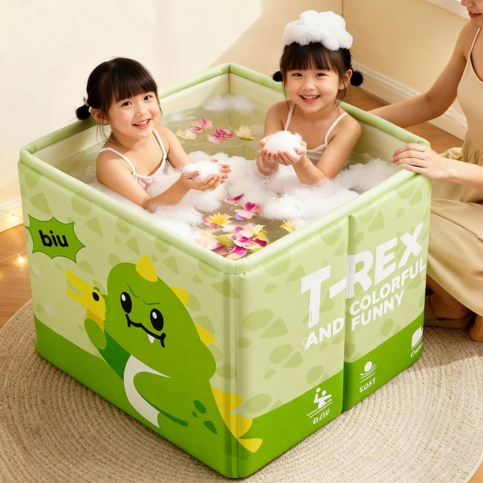 Gralara Tinozza da Bagno Portatile Mantiene il Calore Vasca da Bagno Portatile Multifunzione Vaschetta Bagnetto Neonato per Bambini, Muqing Pink