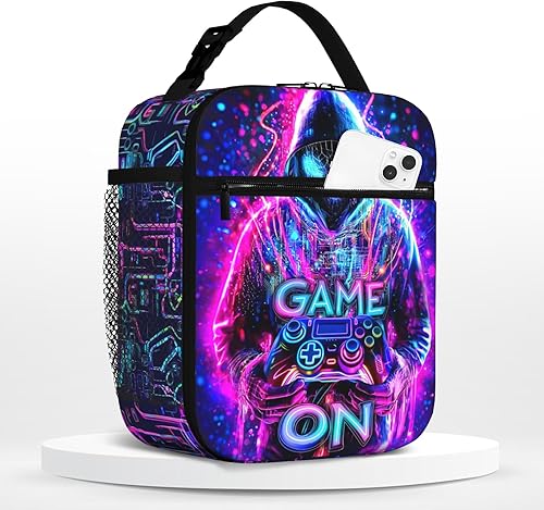 Miniatura 17 de Lonchera con aislamiento para videojuegos, para niños, para niños, escuela, trabajo, oficina, viajes, picnic, senderismo, playa, lonchera JUEGO DE