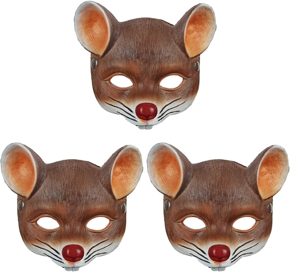 Amazon.com: 3 Pcs Half Masquerade Realistic Animal Mask Adult Costumes ...