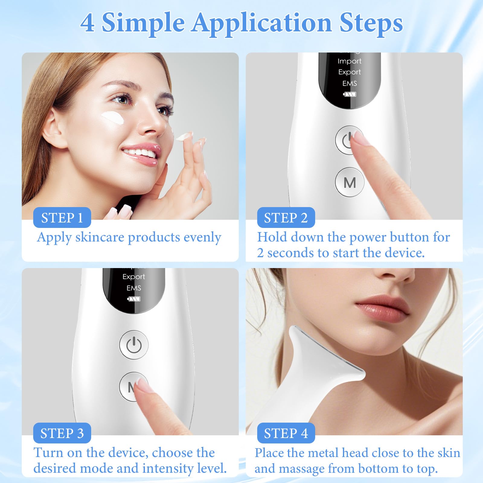 Face Massager Anti-Wrinkle EMS Device with 5℃/45℃ Heat - V Face
