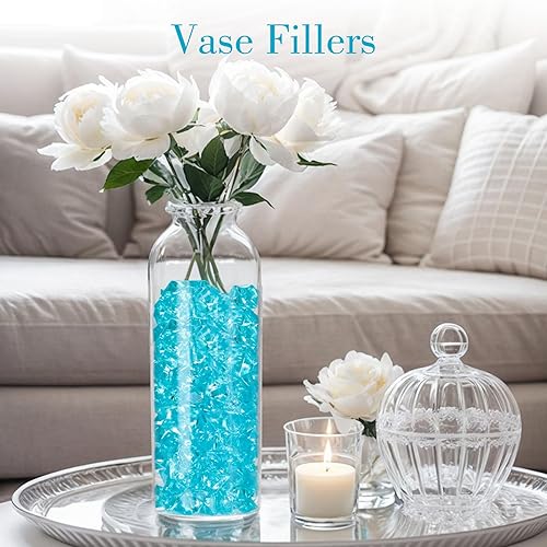 Miniatura 2 de DomeStar Rocas de hielo trituradas falsas, 150 unidades de diamantes falsos de plástico, cubos de hielo de acrílico transparente, cristales de