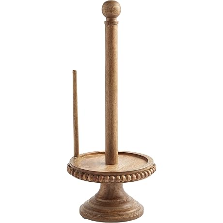 Wooden Paper Towel Holders by Mud Pie [16" x 6 1/2" Dia]