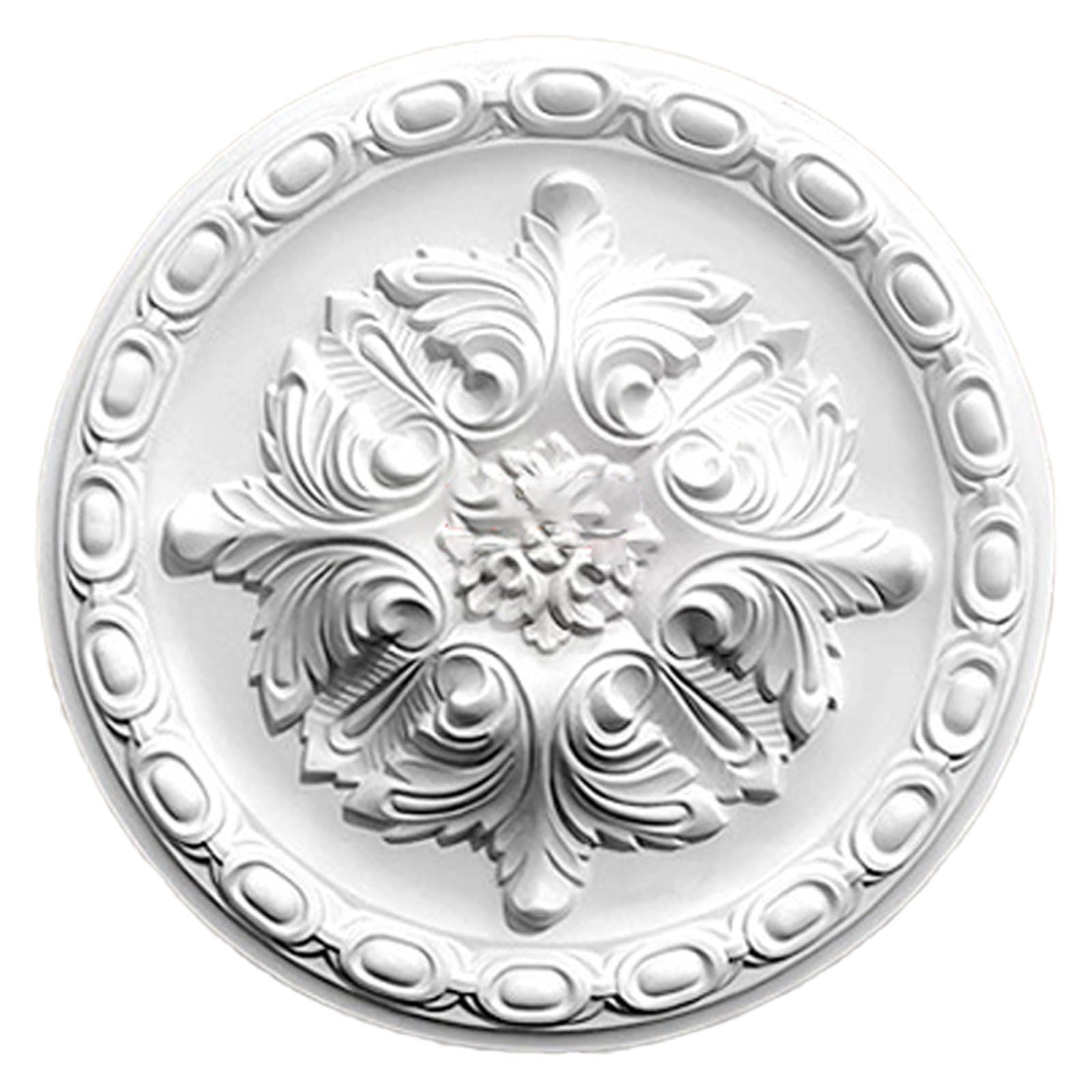 Foelanne White U Pu White Ceiling Light Medallion Multiple Sizes For Fan Decoration(,29Cm)