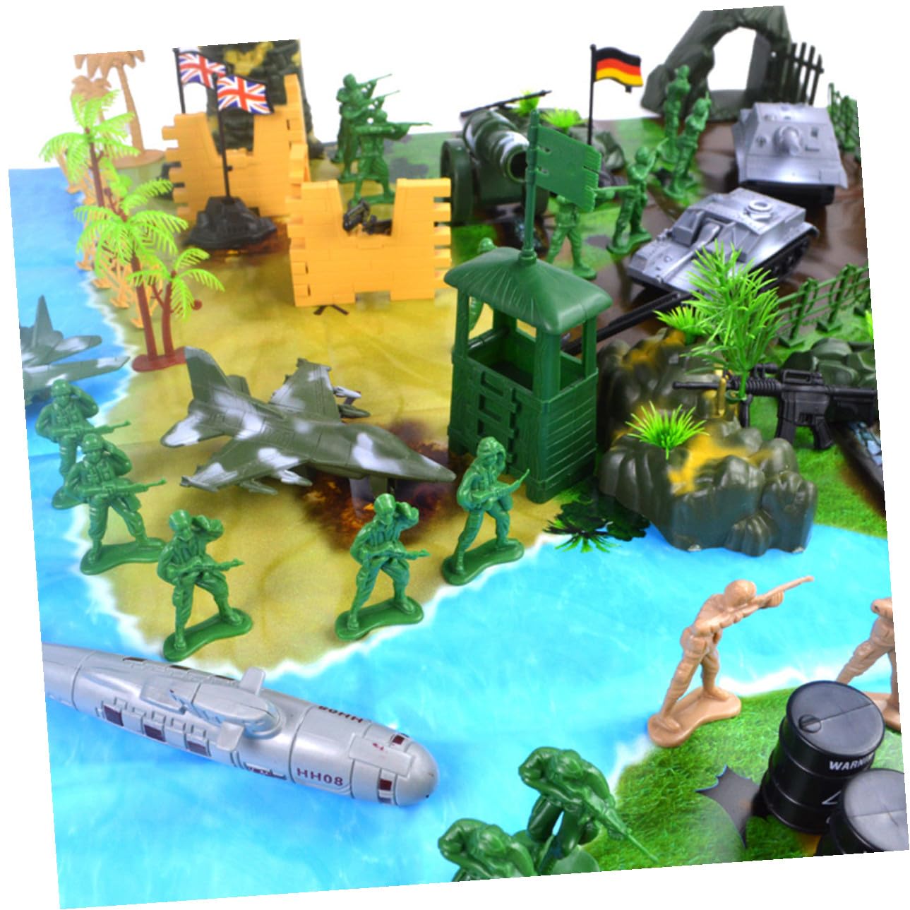 Juego de Modelos Militares de 130 Piezas de Plástico para Simulación