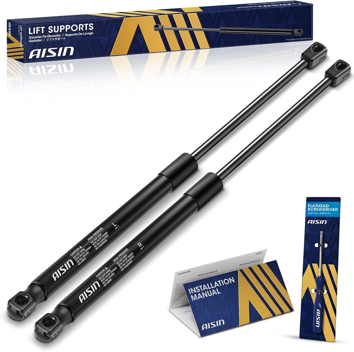 AISIN AFTERMARKET GASGM-00461 Rear Hatch Lift Supports Shock Struts - Compatible with Chevrolet Volt 2016-2019 - Set of 2