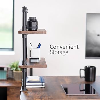 VIVO Clamp-on 16 Inch Flexible 2-Tier Shelving Unit For