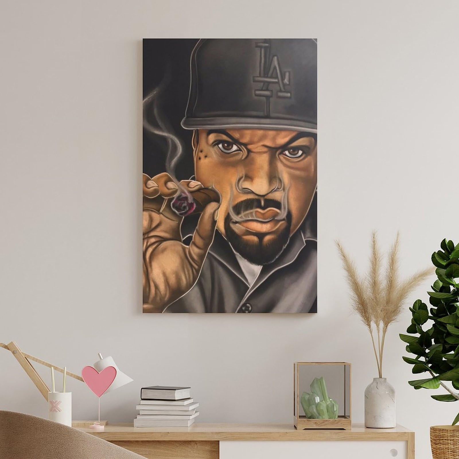 Poster artistico su tela, motivo: cantante rap hip hop, tutte le stelle, decorazione artistica da parete, poster decorativi moderni per la casa, 40 x 60 cm