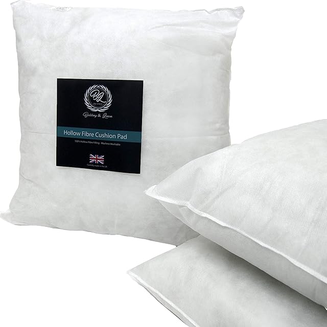 British Home Bedding Square Hollow Fibre Cushion Pads, Inners Fillers Inserts Multi-Pack 4, 17" x 17" (43cm x 43cm)