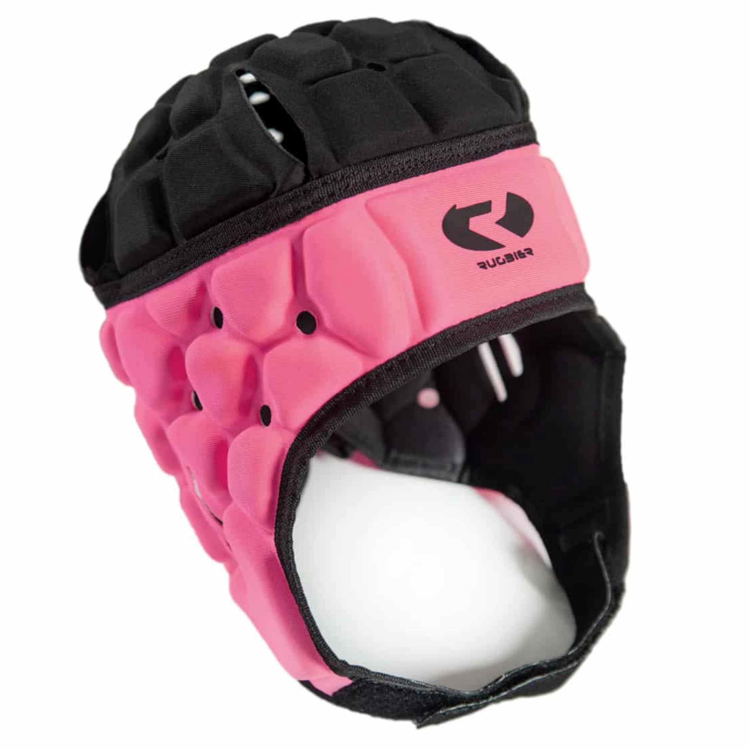 Casco de Rugby Profesional Air-Pro - Adultos y Jóvenes Unisex - Ajustable - Protector de Cabeza Acolchado - Modelo Rosa/Negro