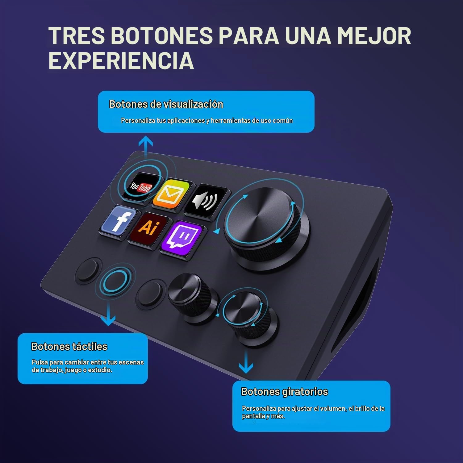Treaslin N3 Programmable Stream Controller Deck with LCD Keys&Knobs-Custom Macro Keypad for Streaming(OBS,Twitch,YouTube),Content Creation (Adobe)&Gaming-Win&Mac