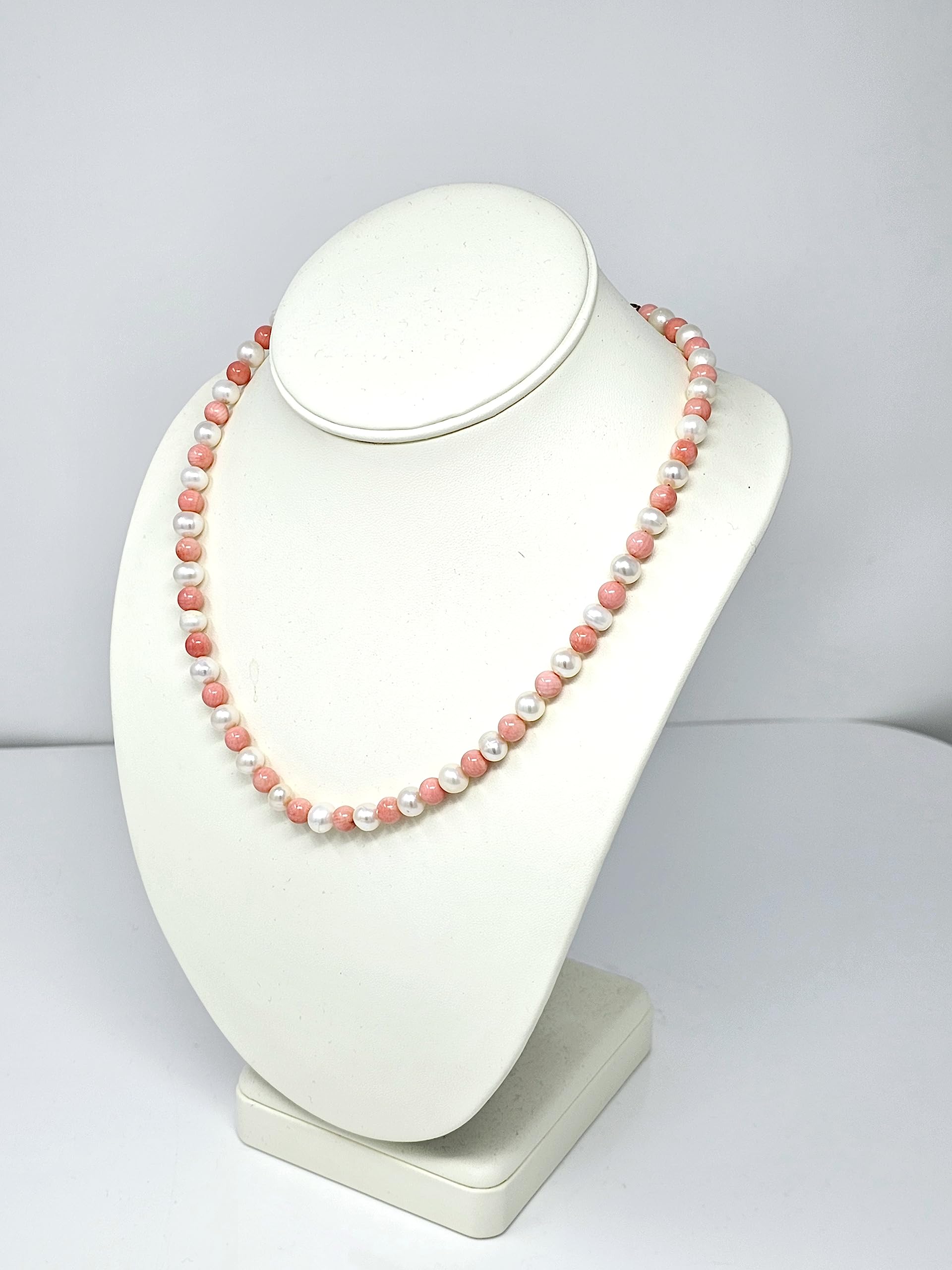 Treasure Bay Bella collana di corallo rosa naturale e perle bianche per donne e ragazze | Collana da donna in corallo, Corallo, Perla