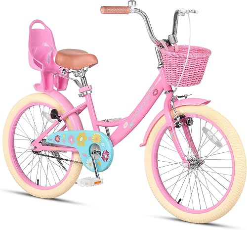 Miniatura 27 de Glerc Maggie Girls Bike, 12-20 Inch Kids Bike for 2-13 Years Old Children, Princess Style Kids Bicycle with Doll-Seat & Basket & Training Wheels,