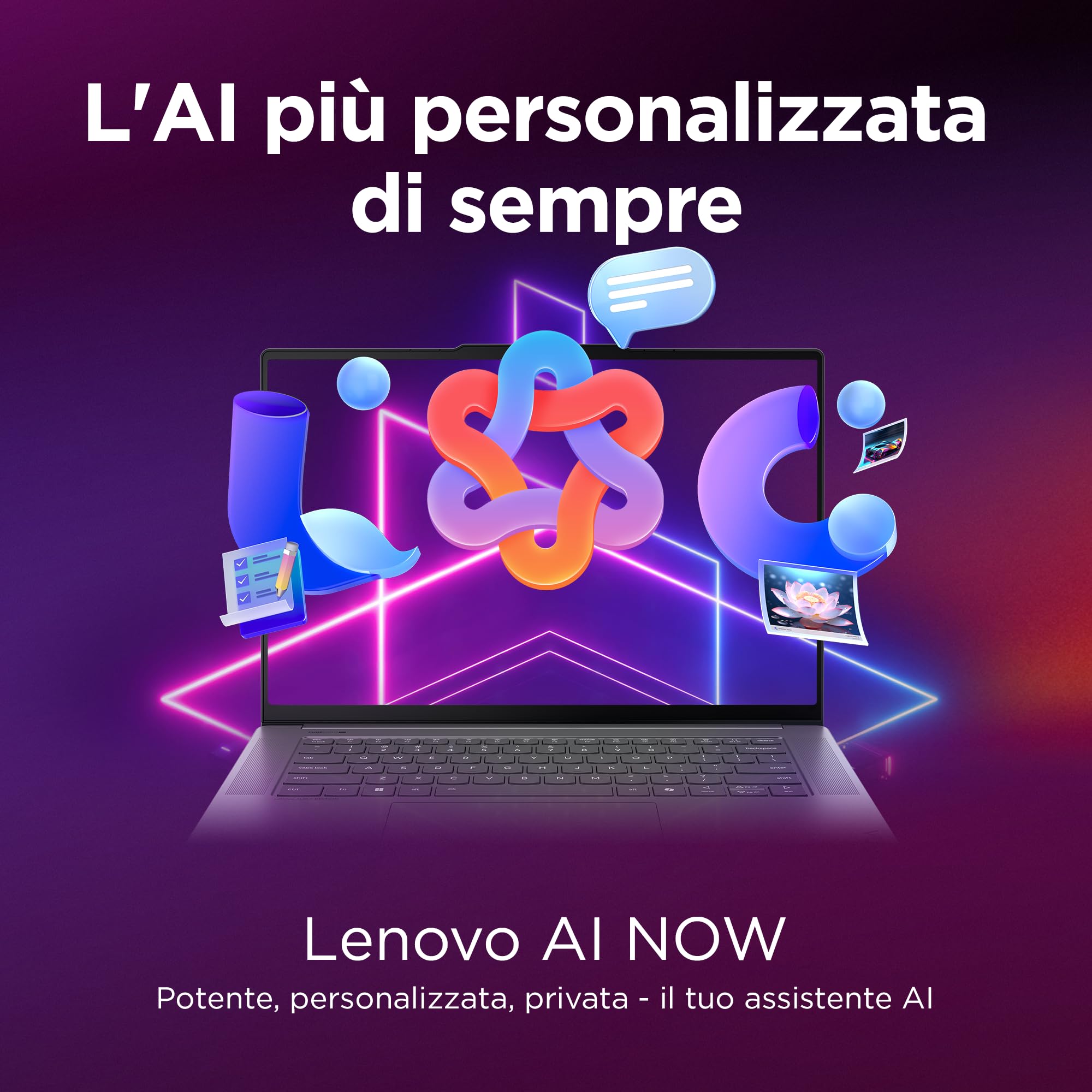 Lenovo Yoga Slim 7i Aura Edition Copilot+ PC Notebook 14'' OLED, Intel Core Ultra 5 226V, 16GB RAM, 512GB SSD, WiFi 7, Laptop in alluminio per Lavoro, Studio e Creatività - Caricatore non incluso
