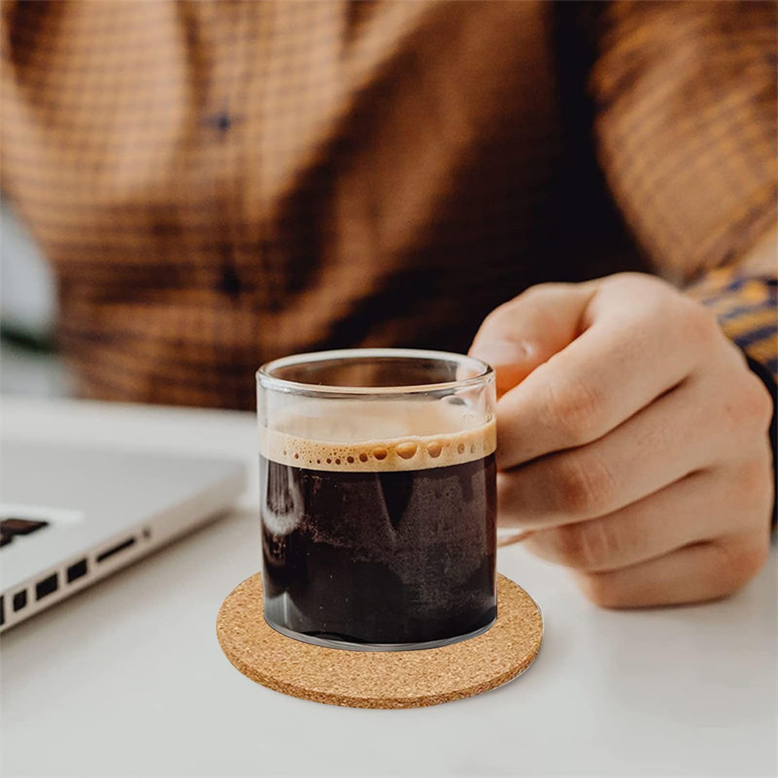 Lot De 60 Dessous De Verre Autocollants En Liège Pour Dessous De Verre Et Fournitures De Bricolage