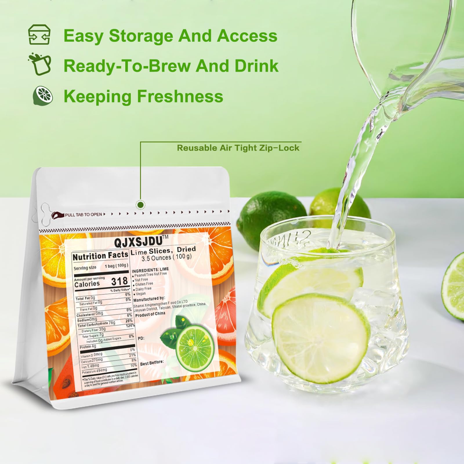 Dried Lime Slices 8.8 Oz/250g Dehydrated Limes for Cocktails Old Fashioned Drink Garnish,No Sugar Fresh Dry citrus Chips for Fruit Tea Baking Cooking