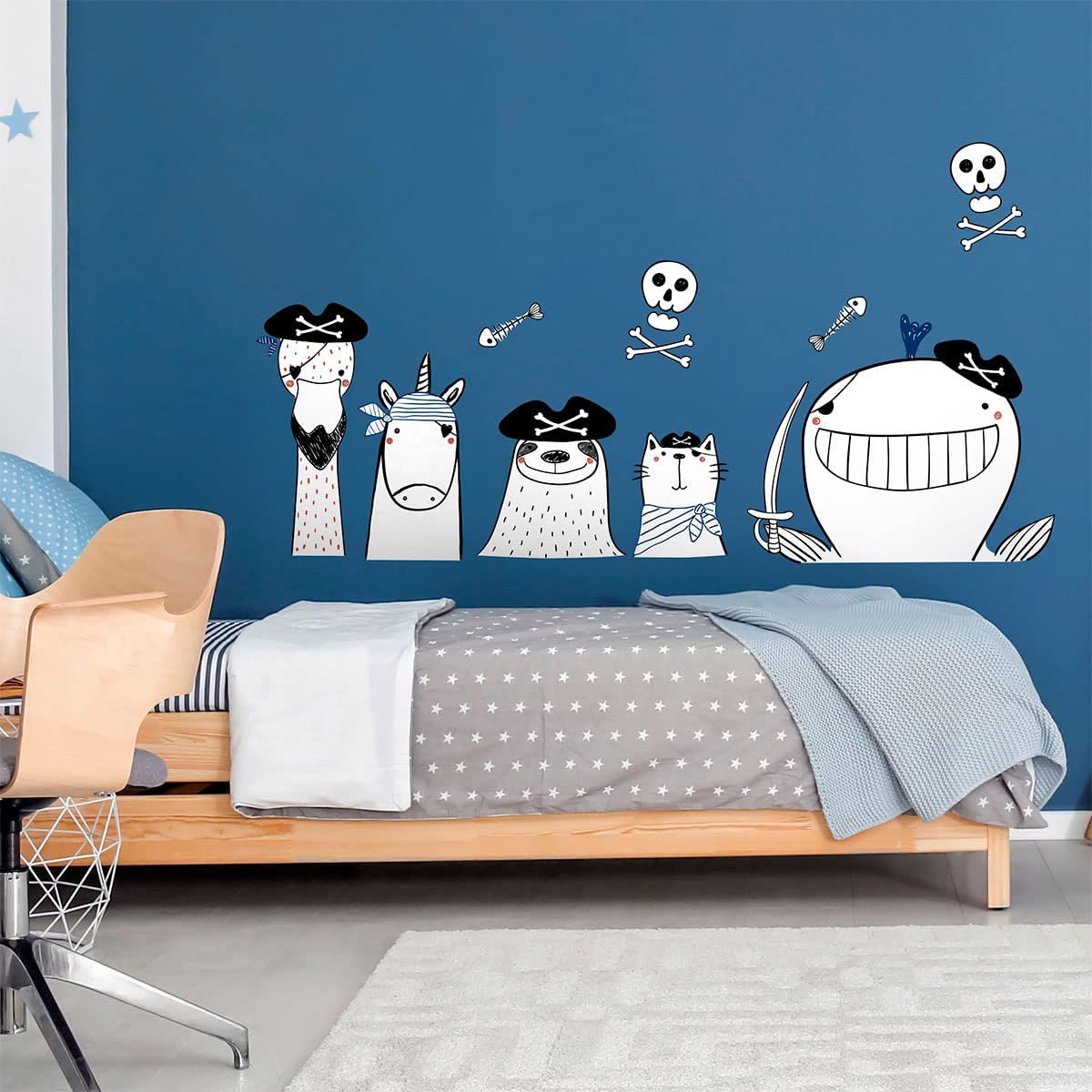 Children's Wall Stickers - Baby Room Decoration - Children's Bedroom Wall Sticker - Pirates Animals at Sea - H60 x L90 cm - Image 4