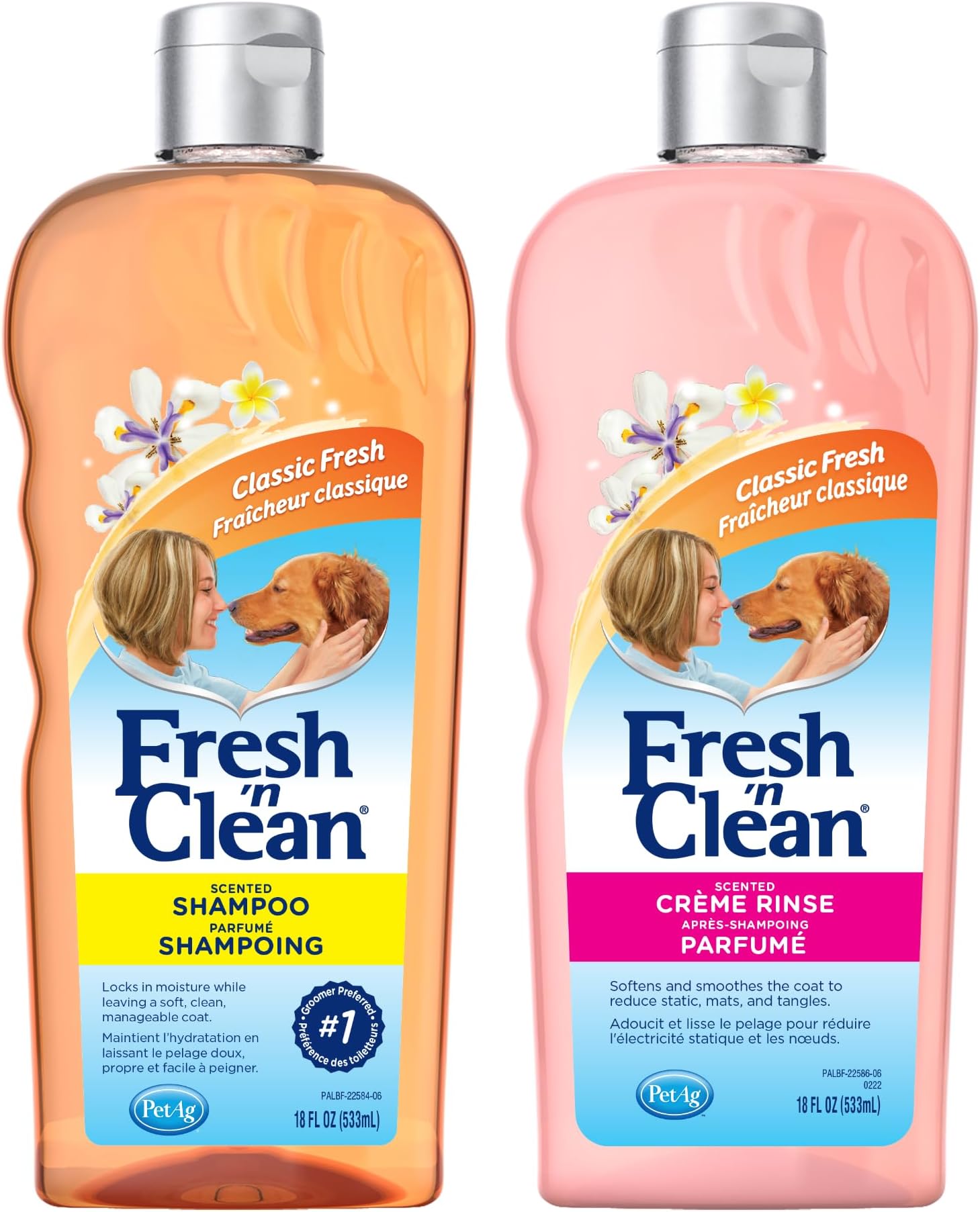 Fresh ’n Clean Scented Shampoo, Classic Fresh Scent (18 oz) + Fresh ’n Clean Scented Creme Rinse Conditioner, Classic Fresh Scent (18 oz)