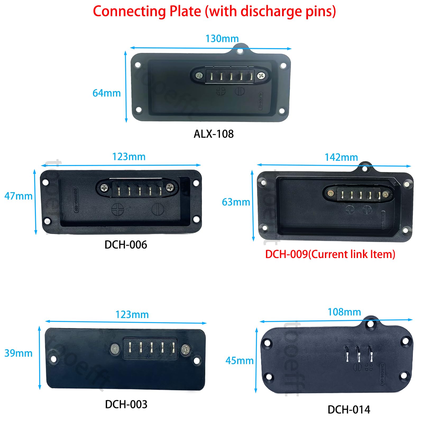 Piastra di scarica laterale maschio porta di scarica femminile per MATE Engwe Batteria E-bike DCH-009 Batteria a 5 pin scheda di collegamento coperchio della batteria coperchio superiore (piastra di