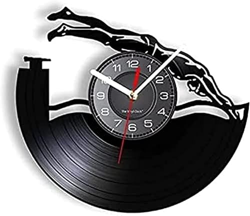 Wall Clock Kitchen Clocks Pool Wall Art Wall Clock Vinyl Record Wall Clock Swimmers Water Sports Swimming Athletes Home Modern Design Roman Numeral