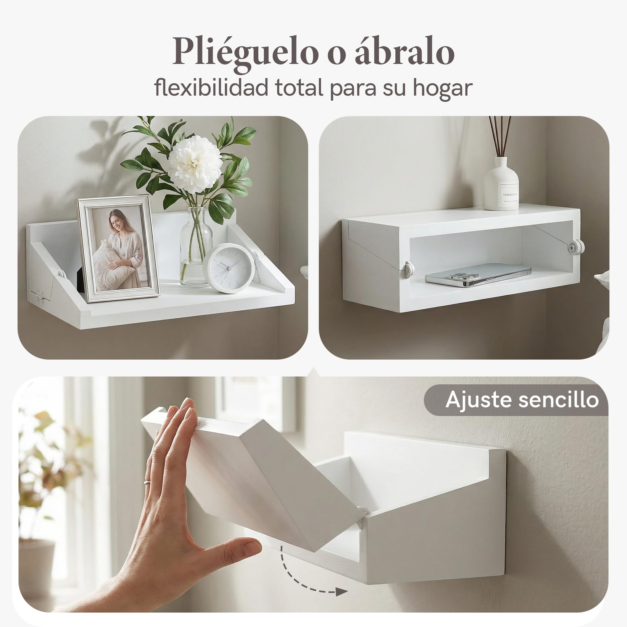 SUMGAR Mesilla de Noche con Estante Blanco - Mesita de Noche Plegable para Cama y Litera - Cajón para Dormitorio y Sala de Estar - Mini Colgante de Pared para Sostenedor de la Bebida,32x12x10cm