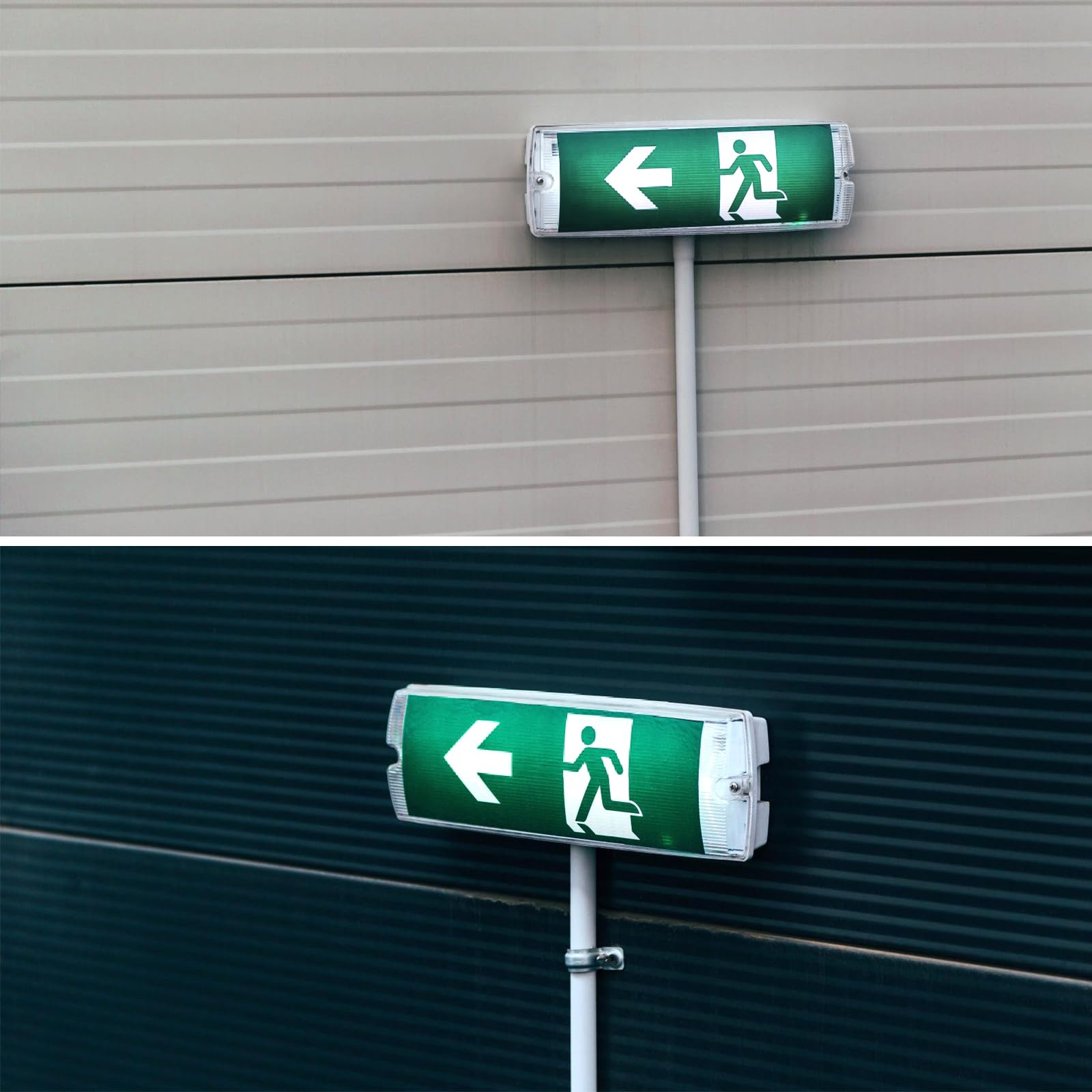 Éclairage de Secours LED IP65 Étanche avec Batterie 3 Heures - Lumière de Sortie d'Urgence avec 4 Pictogrammes pour Tous