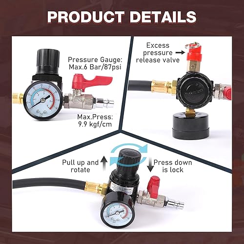 Miniatura 3 de Kit de prueba de fugas de Boost - Kit de prueba de fugas de Turbo Boost 9 piezas, probador de fugas del sistema Turbo con 4 pares de adaptadores