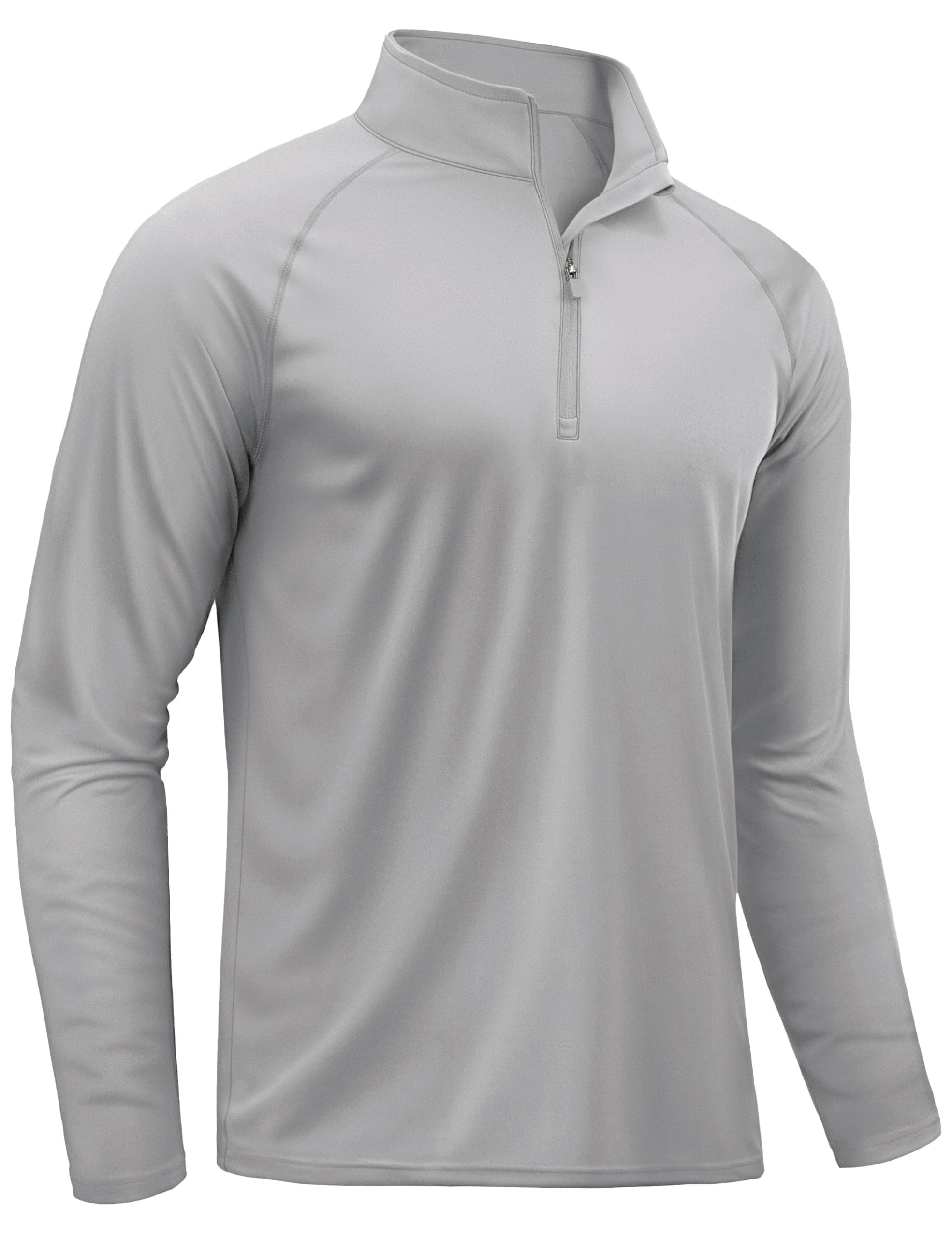 TACVASEN Herren UV-Schutz 1/4 Reißverschluss Langarm Rashguard UPF 50+ Longsleeve Sportshirts Langarmshirts